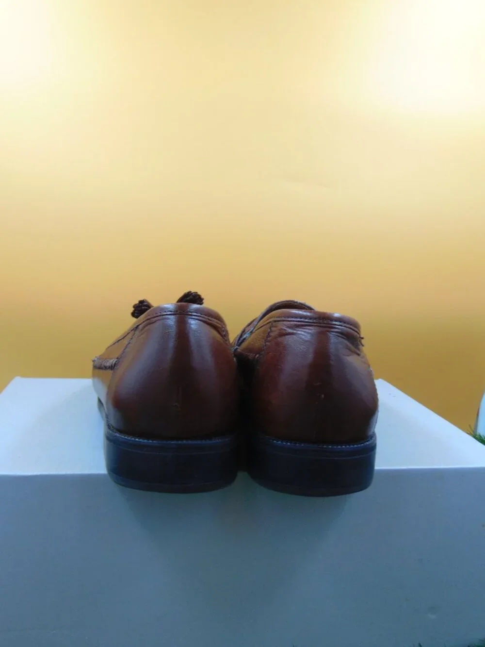 Vintage Hush Puppies San Remo II Mens Woven Leather Tassel Loafers